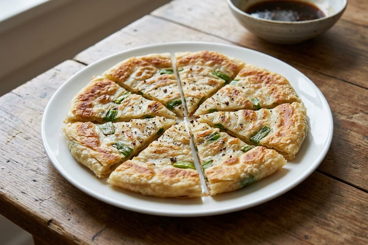 Sichuan-Pfeffer-Frühlingszwiebel-Pfannkuchen