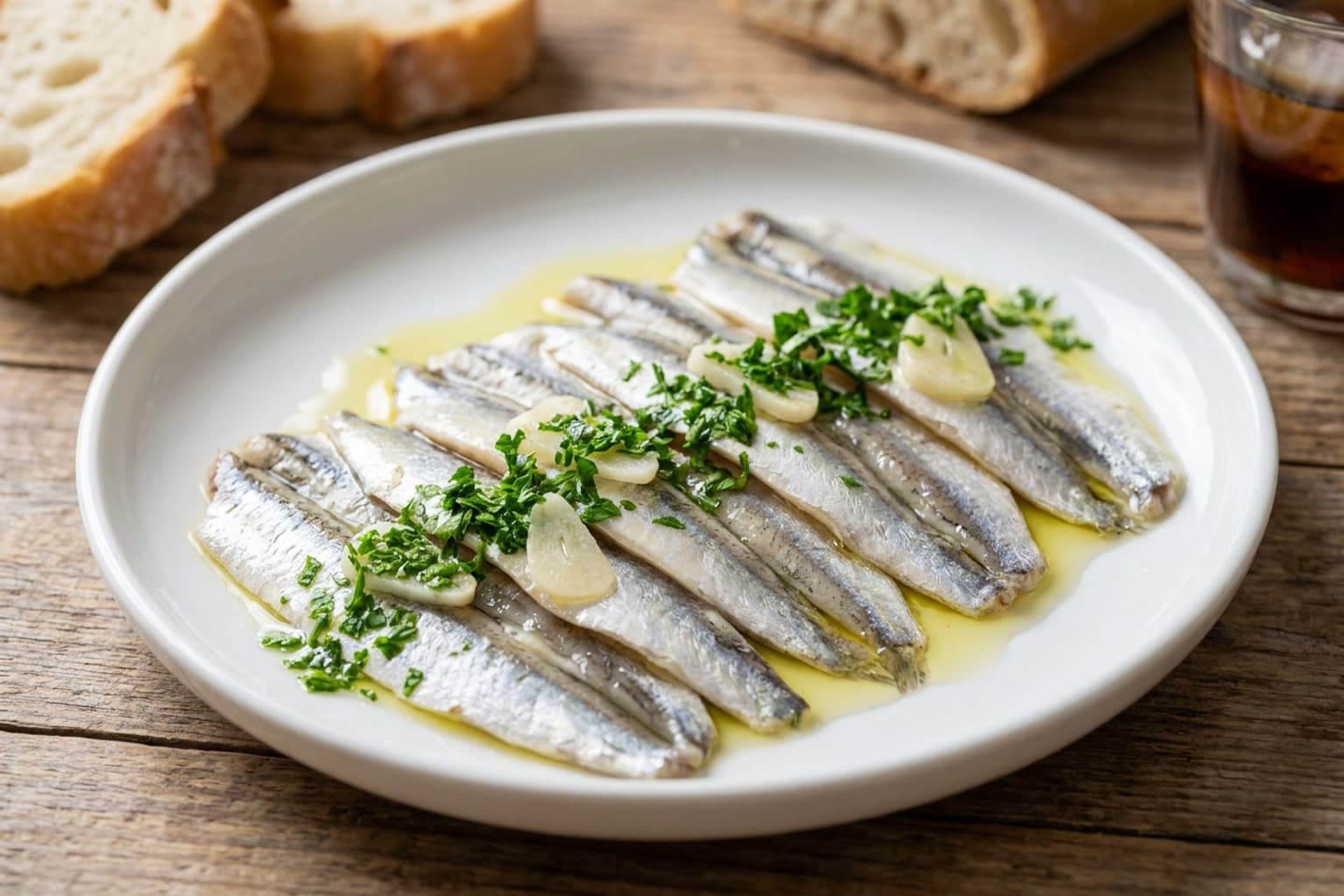 Boquerones en Vinagre (Anchoas frescas marinadas)