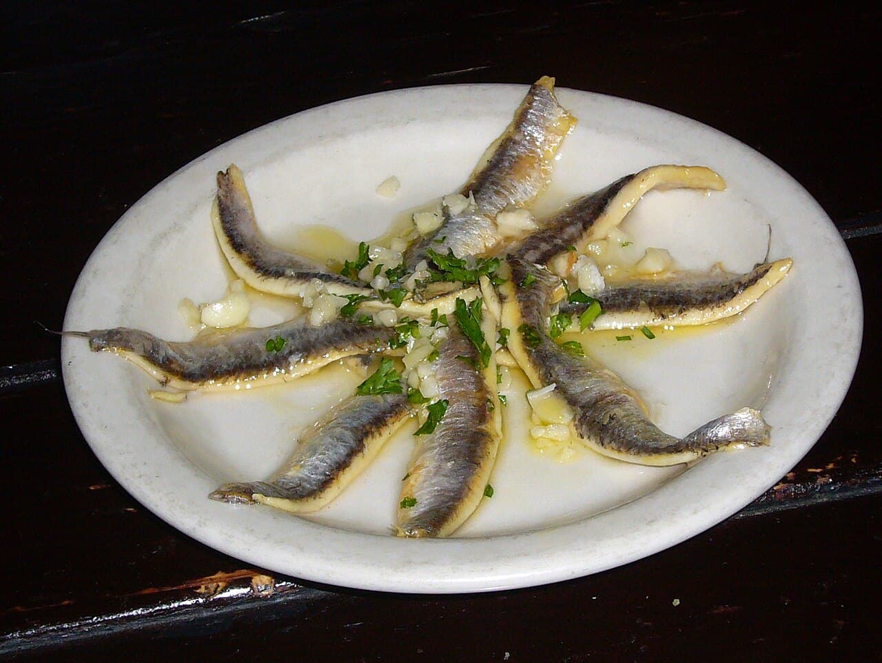 Boquerones en Vinagre (Anchoas frescas marinadas)