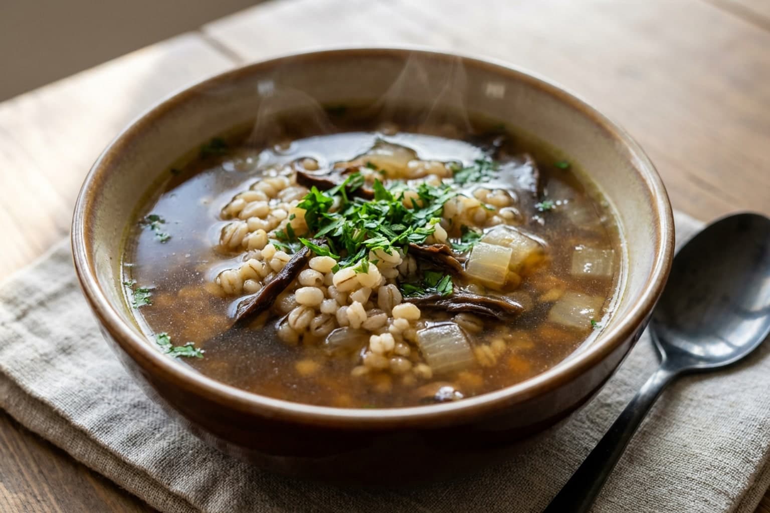 Sopa de Cebada y Setas (Krupnik)