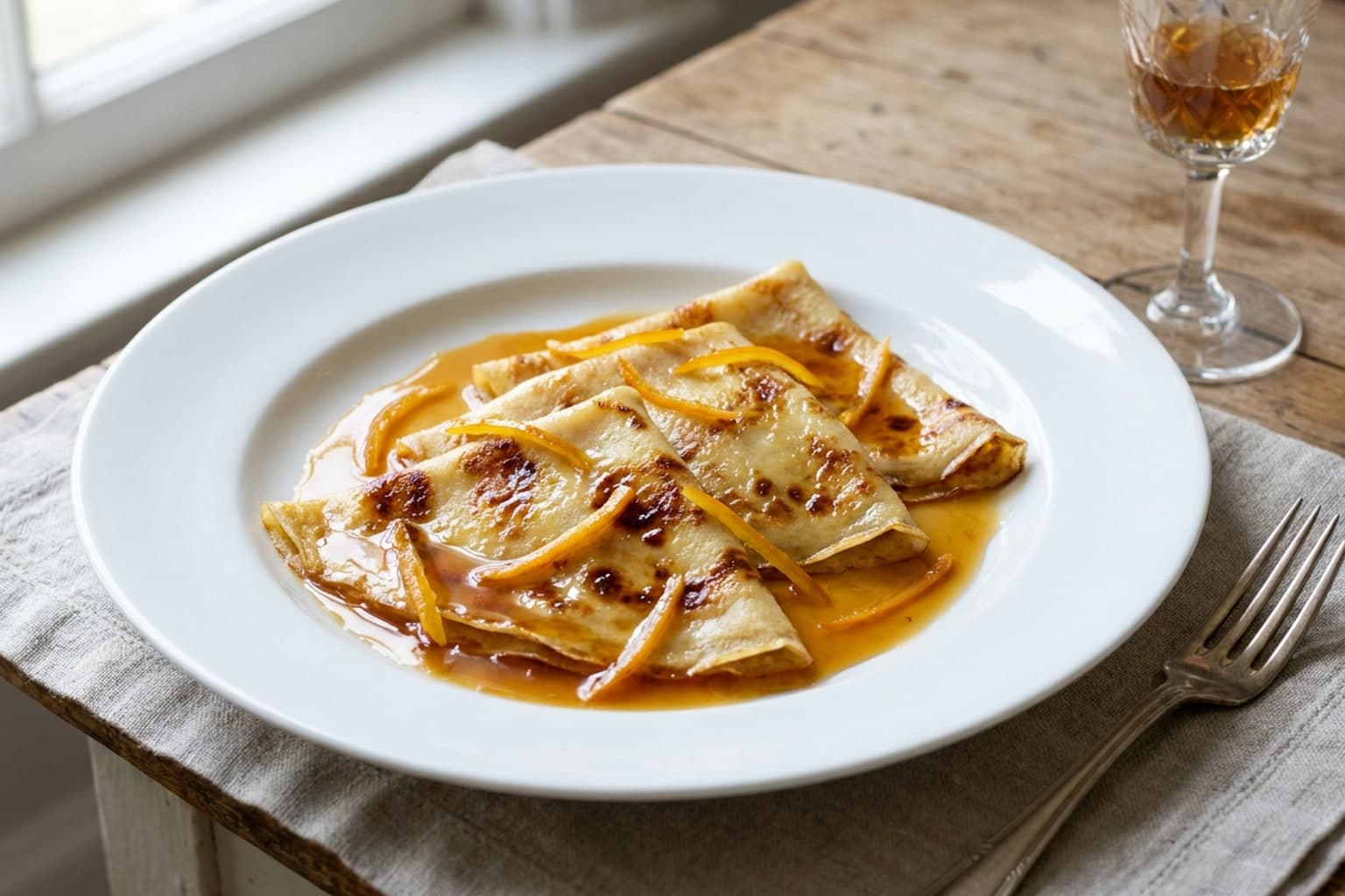 Κρέπες Σουζέτ (Crêpes Suzette): Φλαμπέ Κρέπες με Πορτοκάλι