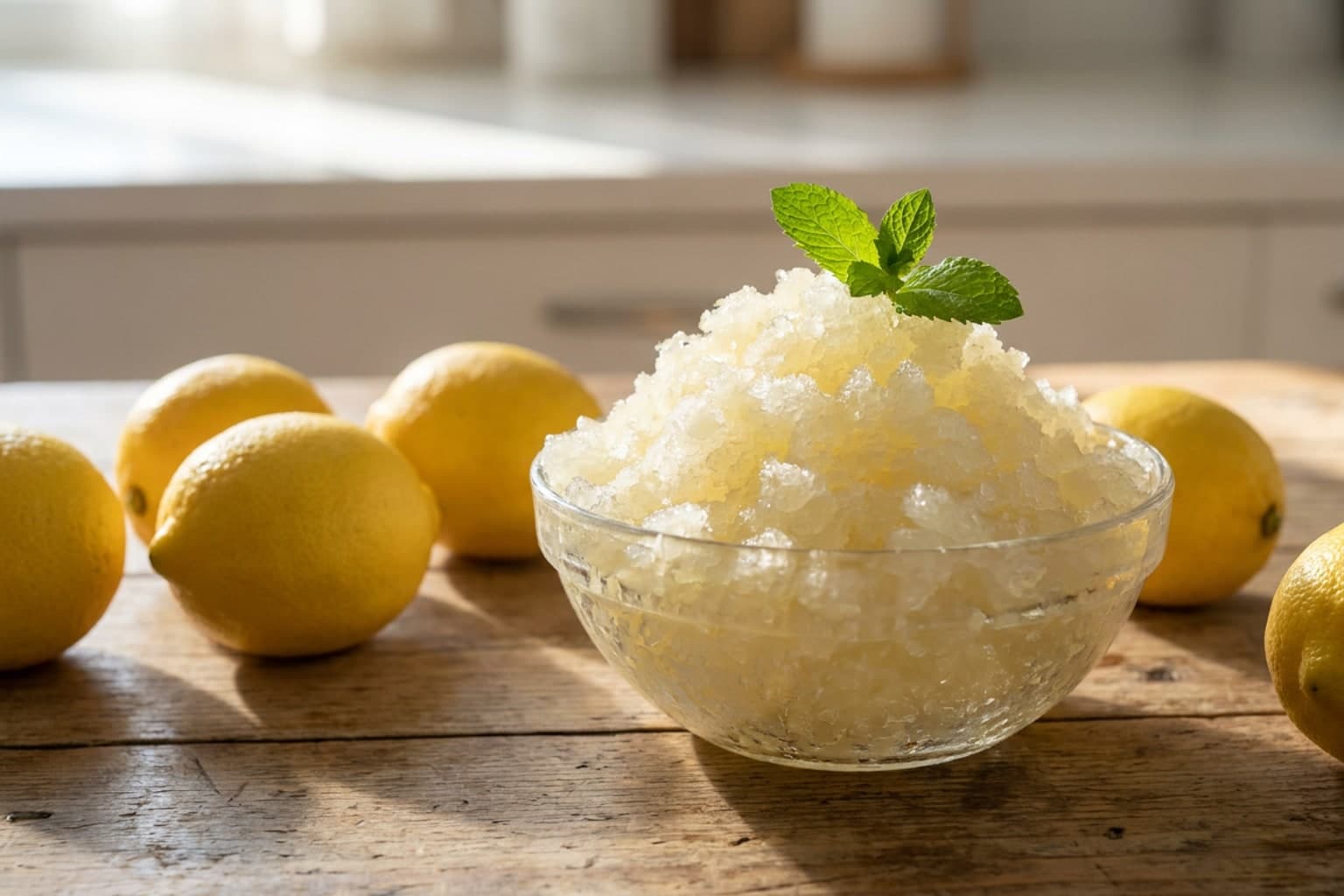 Granita di Limone (Sizilianische Zitronen-Granita)